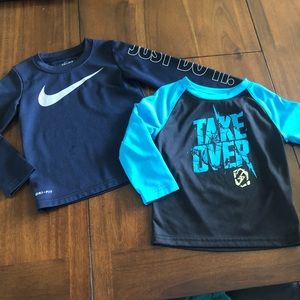 Two long sleeve boy shirts, size 2T-3T